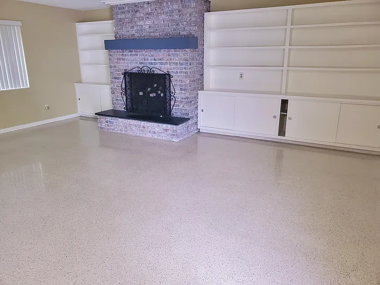 Built in storage & Fireplace