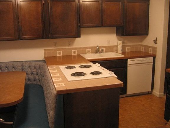 Clean eat in kitchen with view