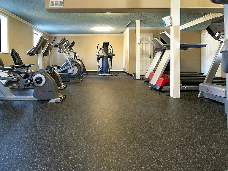 Elevate your workout routine in this fully equipped fitness center, designed for health enthusiasts.