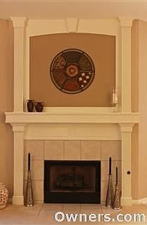 Gas fireplace with custom mantle