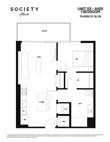 Floor plan 1 Bed - A4