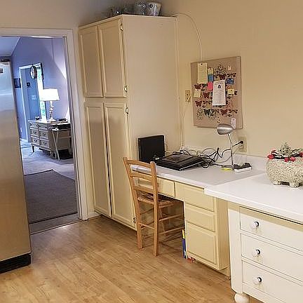 kitchen with built in desk