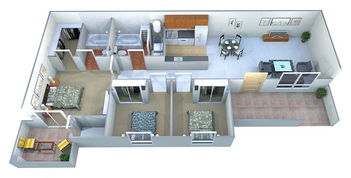 Floor plan Three Bedroom