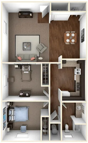 Floor plan 2 Bed 1 Bath