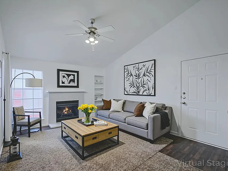 Virtually Staged Living Room Ironhorse Flats