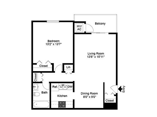 Floor plan One Bedroom