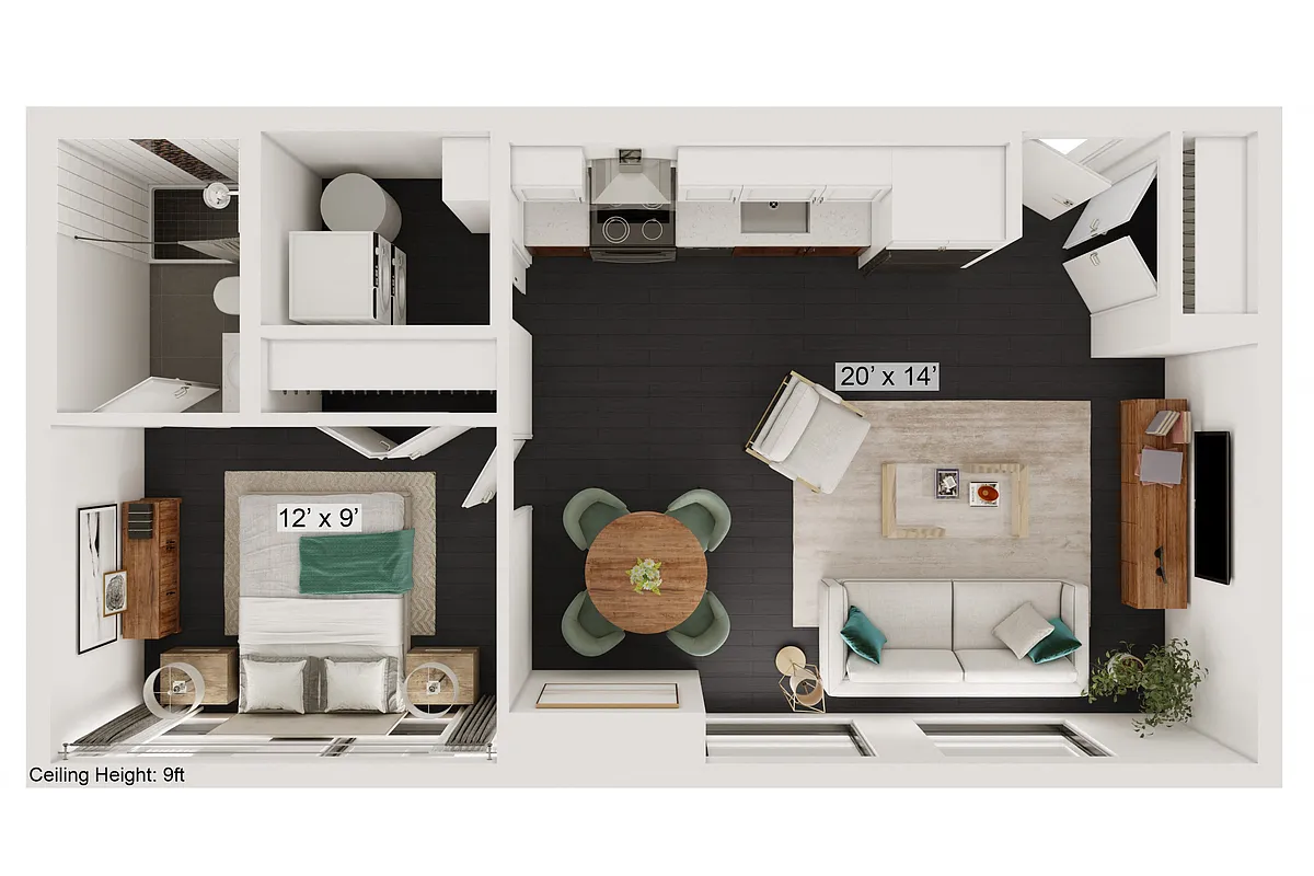 Floor plan Swell - 1 Bed, 1 Bath