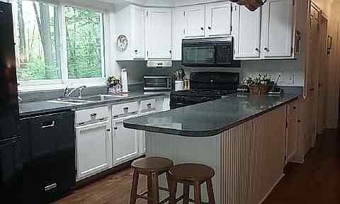 Open, bright kitchen 