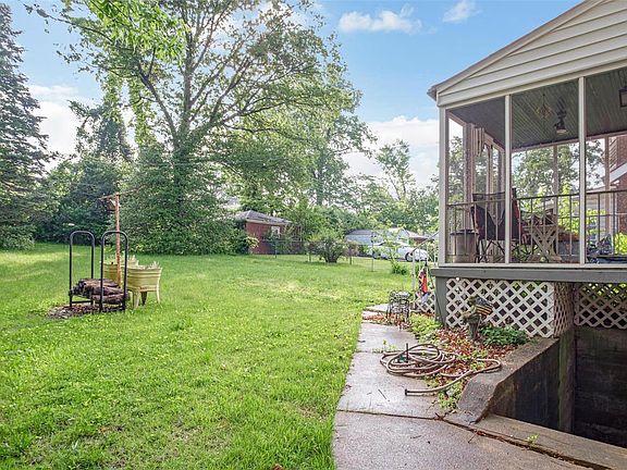 View of back yard and screened in porch