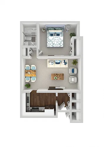 Floor plan One Bedroom One Bathroom