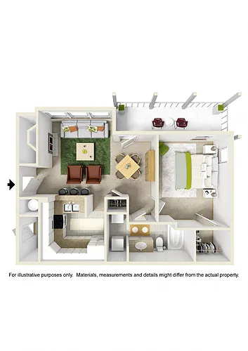 Floor plan ONE BEDROOM ONE BATH