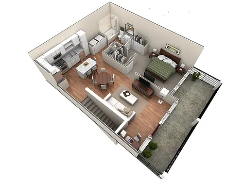 Floor plan 1 BR Designer Overlook