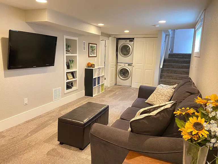 Downstairs living room + laundry
