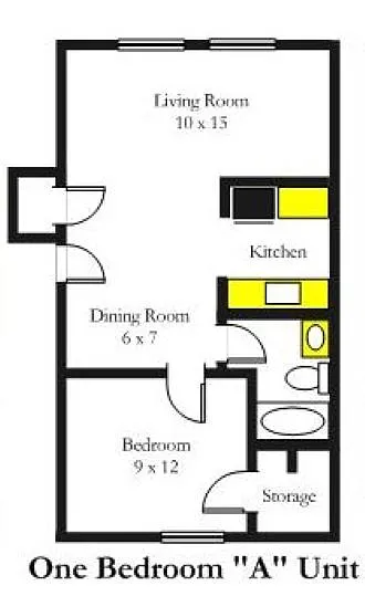 Floor plan 1BR - A Unit