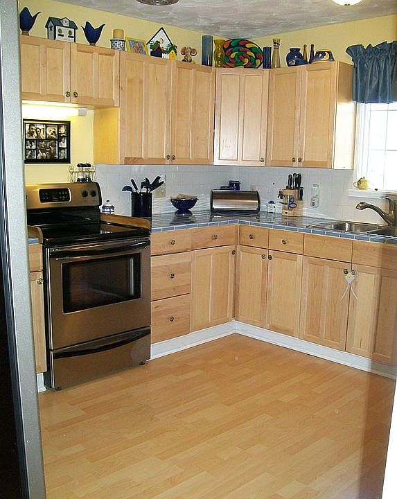 Kitchen with new cabinets and flooring