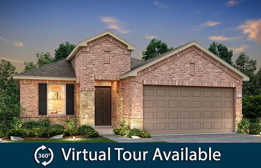 The Hewitt, a one-story home with 2-car garage, shown with Home Exterior Q