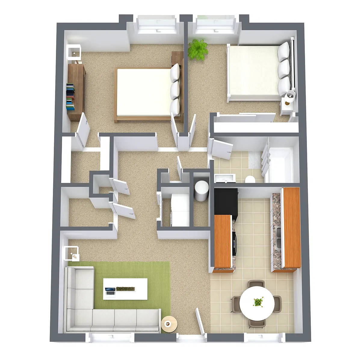 Floor plan Two Bedroom - Classic