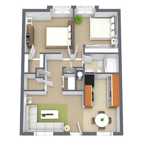 Floor plan Two Bedroom - Classic