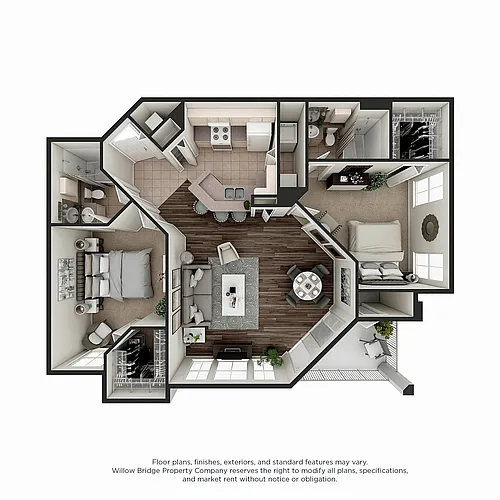 Floor plan Rutledge - 2 BR - 2 BA