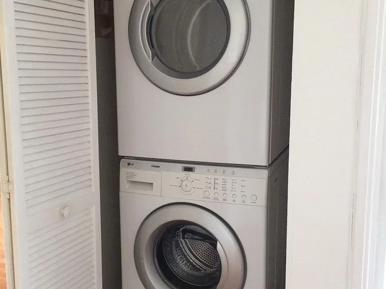 In-unit laundry includes full-size front loading washer and dryer