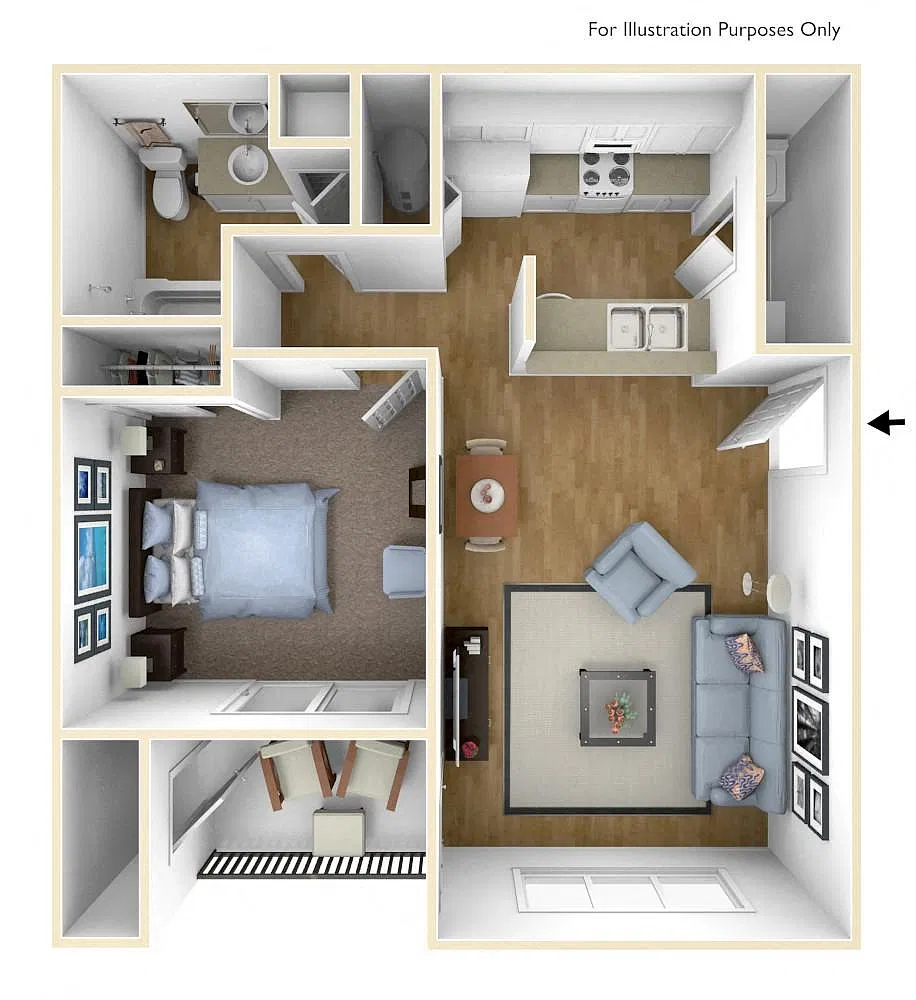 Floor plan One Bed One Bath