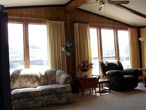 Living Area with vaulted ceilings