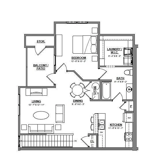 Floor plan One Bedroom