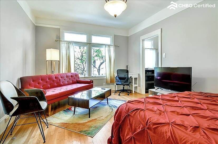 The main room has large windows with good light.