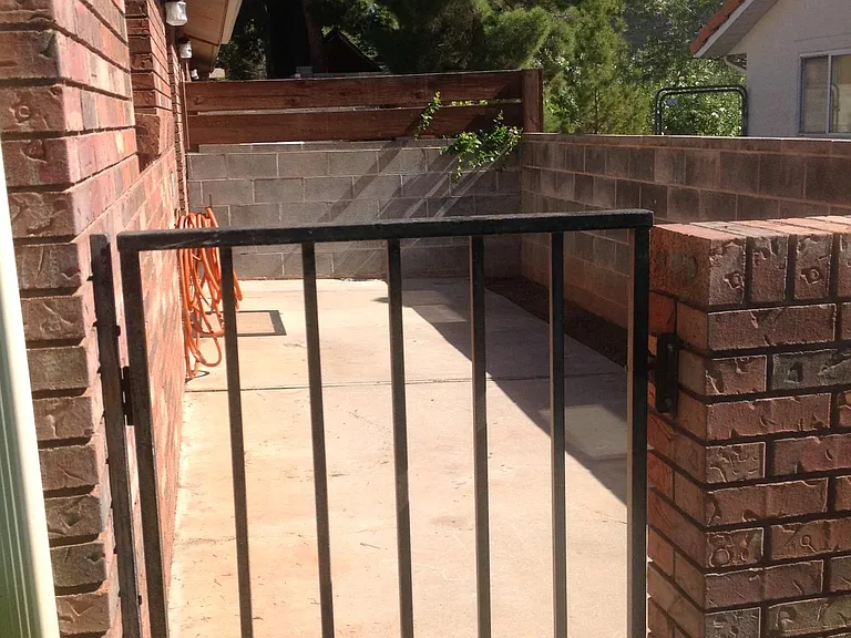 Backyard with access to street parking.