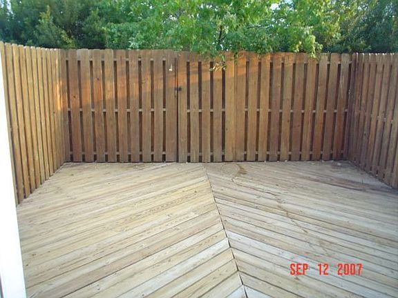 Large fenced in deck
