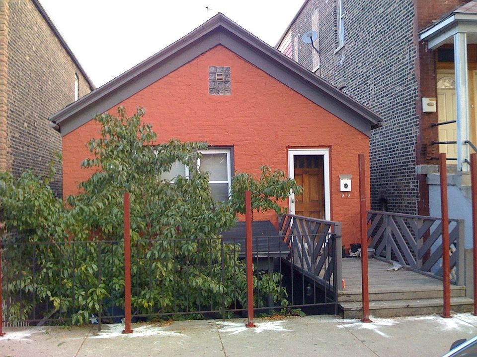 Front, iron gate in progress.