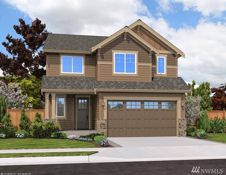photo is for display purposes and finishes will not be as shown in picture. actual home has 3rd car bay as well. 