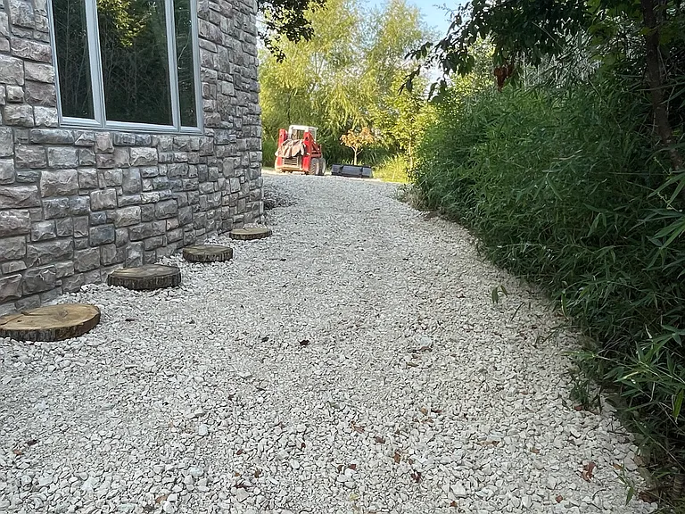Walkway to entry door on back of house.