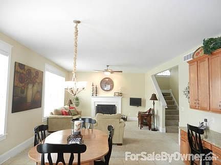 Dining area and living room