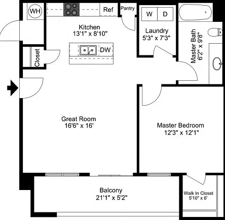 1 Bed | 1 Bath 1 Bed | 1 Bath