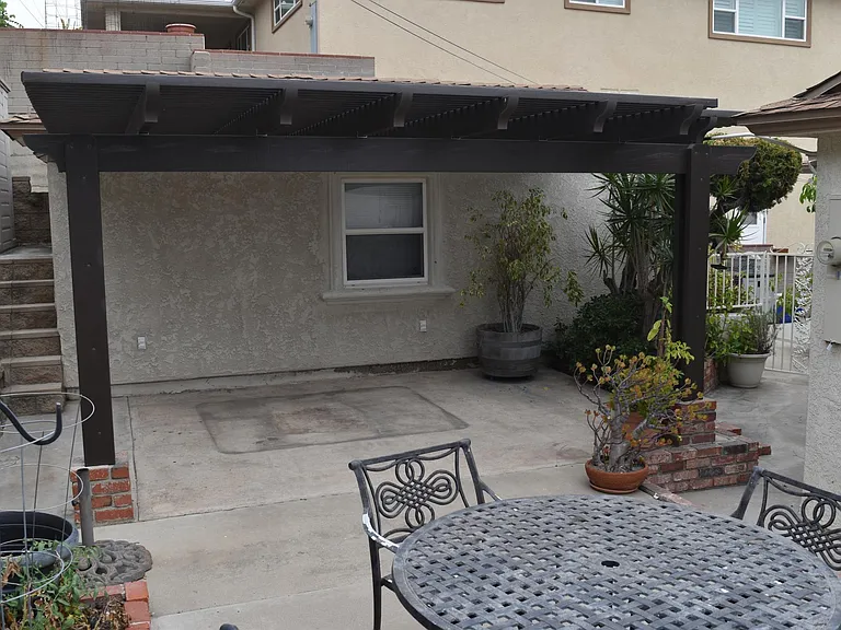 Backyard patio area