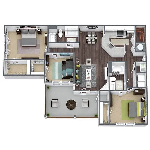 Floor plan C4: 3 Bed 2 Bath
