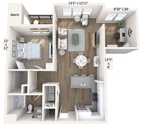 Floor plan A2D-5266-909-sqft