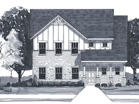 The Richland - Craftsman 1 - Side Entry Garage Concrete