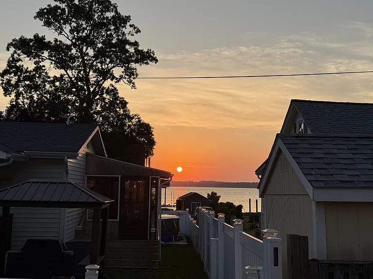 Sunset from deck.