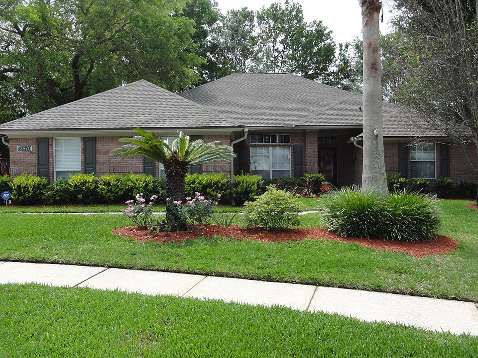 Front facing north with large palm tree             