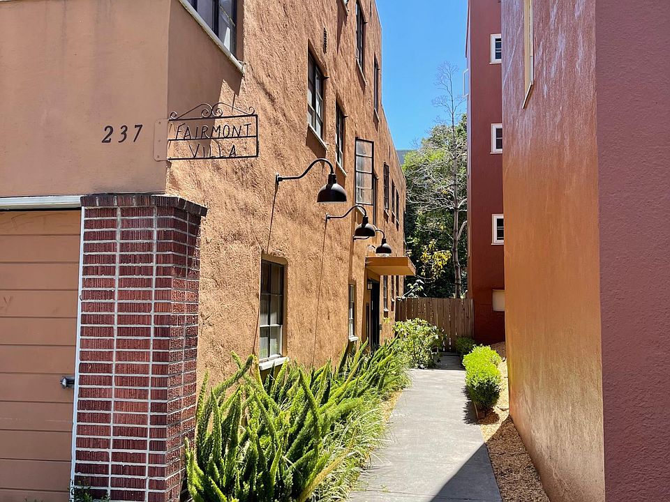Walkway to the front door of the building.