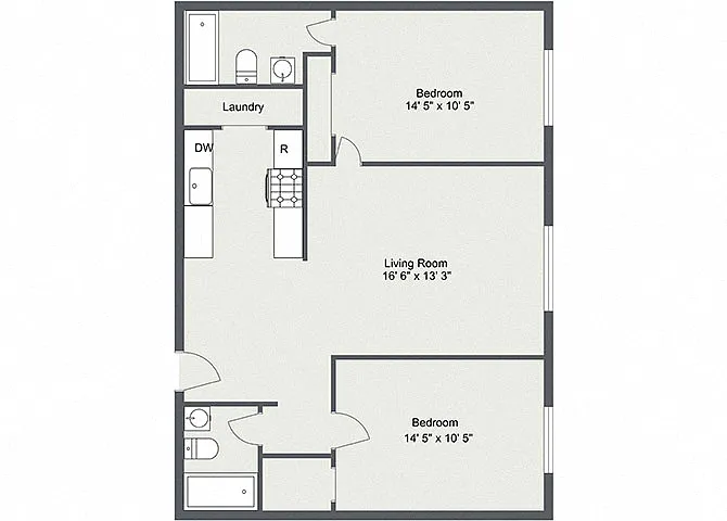 Floor plan 2 Bedroom 2 bath C