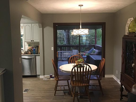 Look through the dining room at the awesome covered deck.