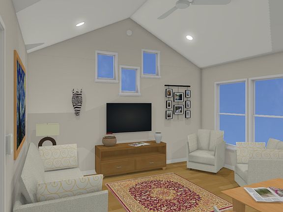 Sample furniture layout of Living / Dining Rooms.