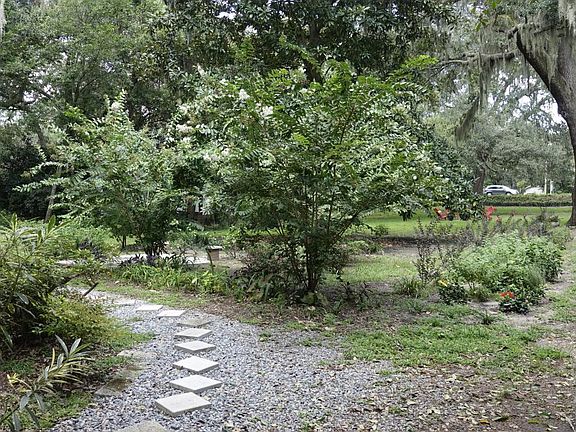 It is surrounded by beautiful trees