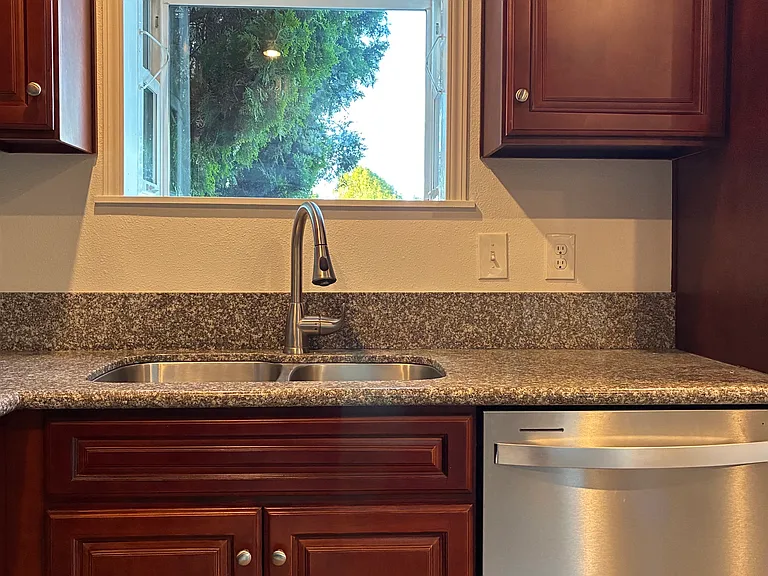 Kitchen with garden window