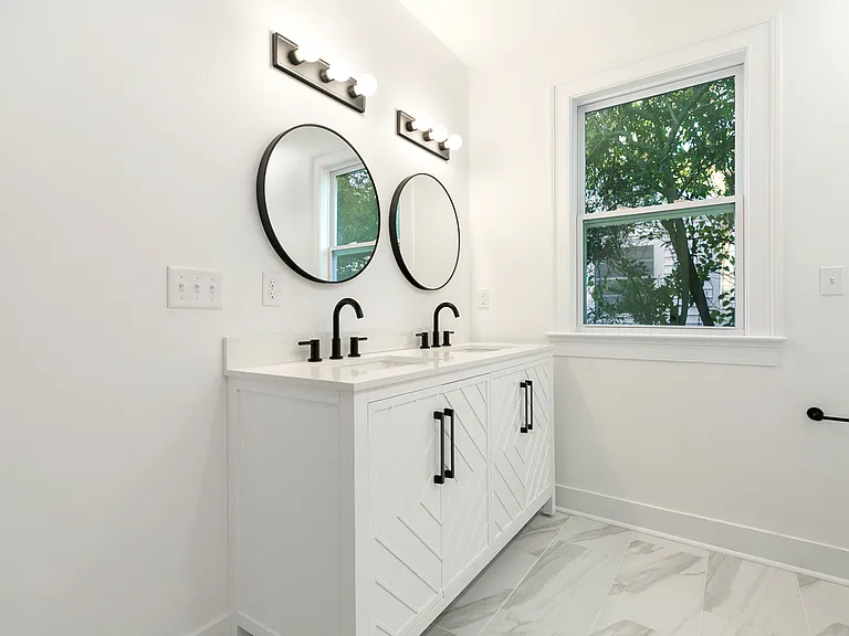 New master bathroom with walk-in closet.