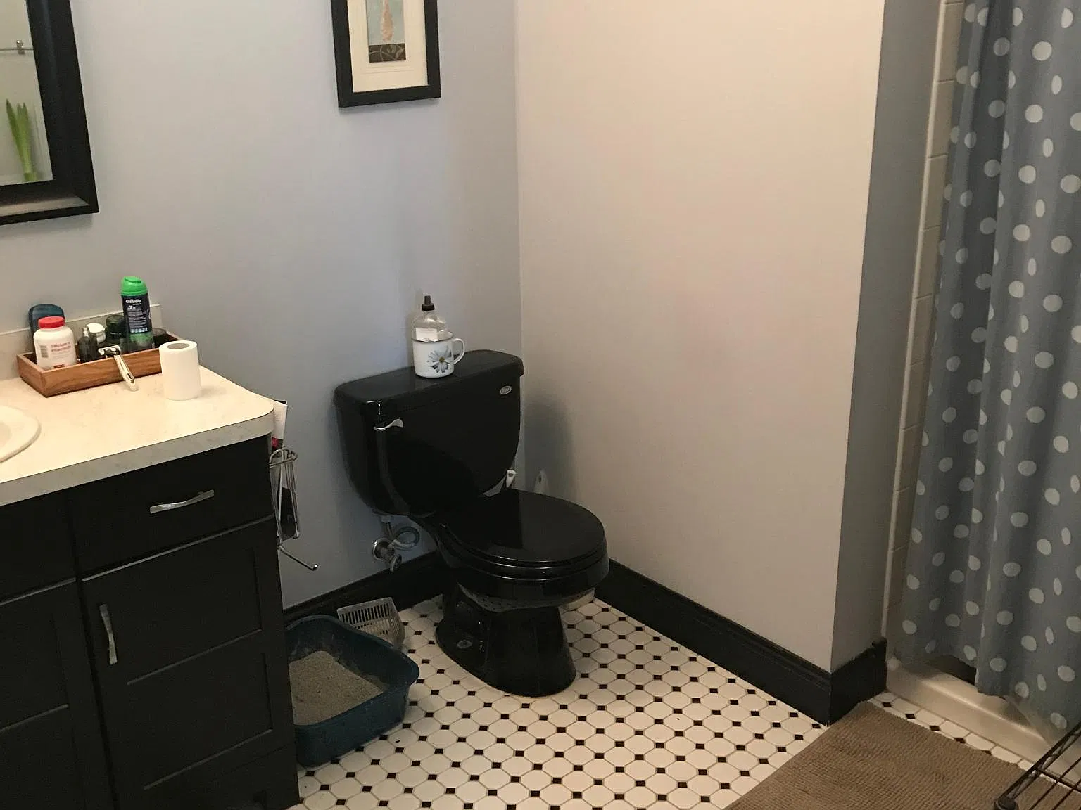 Bathroom with shower only, no bath tub