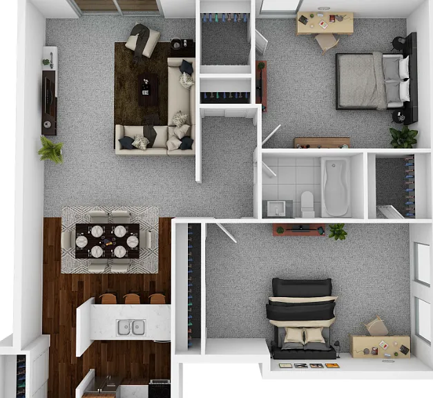 Two Bedroom 1006 Floorplan Diagram